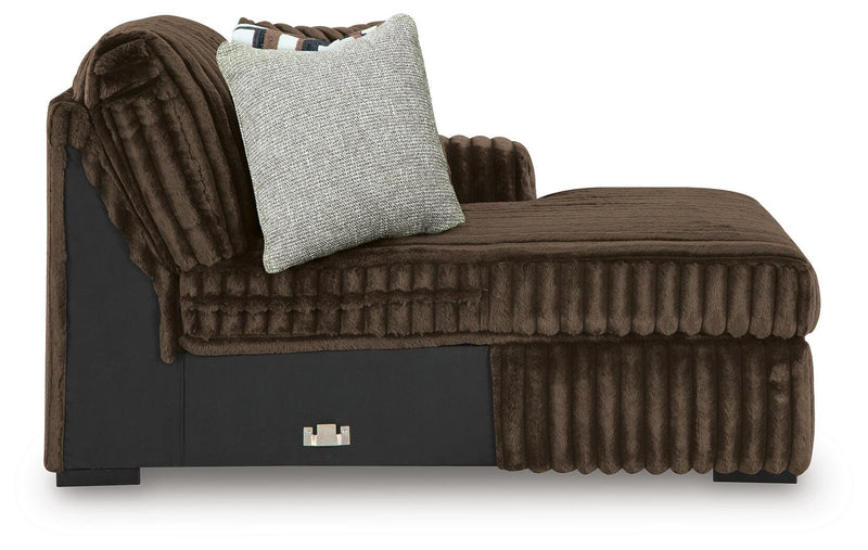 Midnight-Madness 4-Piece Sectional with Chaise, Oversized Chair and Ottoman