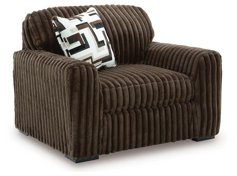 Midnight-Madness 3-Piece Sectional, Oversized Chair and Ottoman