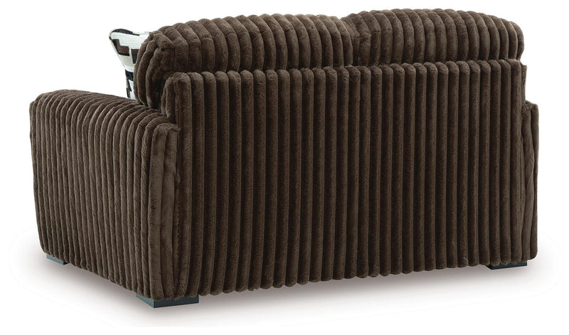 Midnight-Madness Loveseat, Oversized Chaise and Ottoman