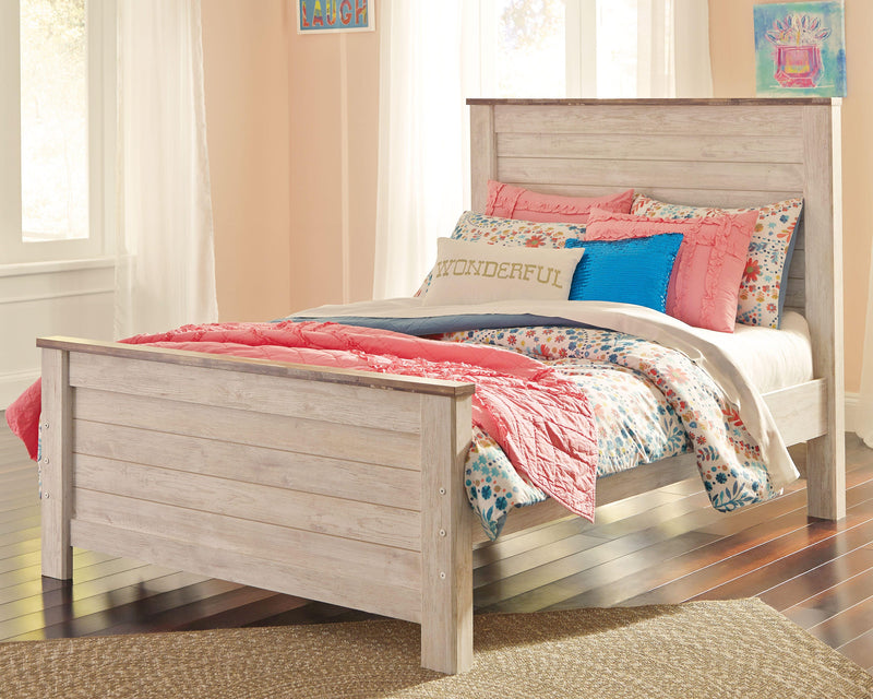 Willowton Full Panel Bed, Dresser and Mirror