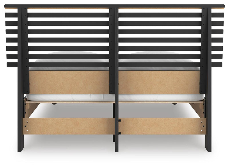 Danziar Full Slat Panel Platform Bed, Dresser and Mirror