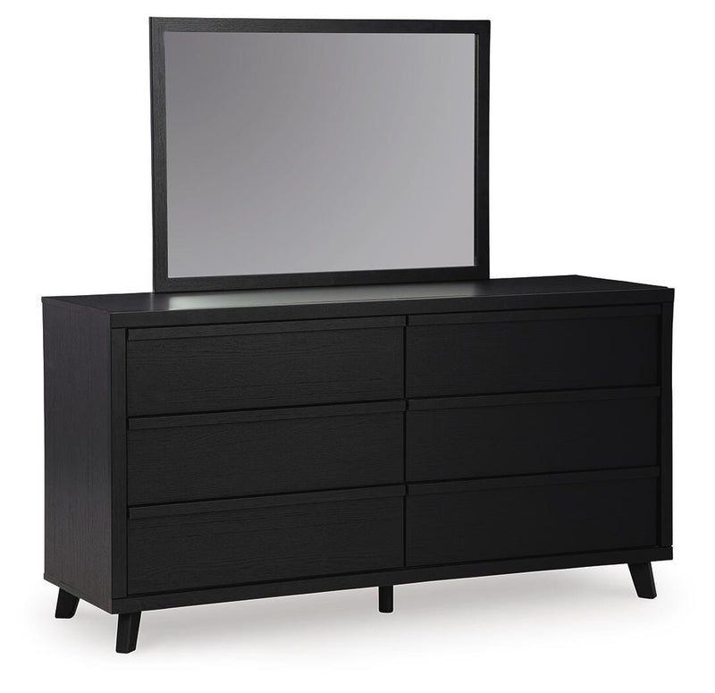 Danziar Full Panel Slat Bed, Dresser and Mirror
