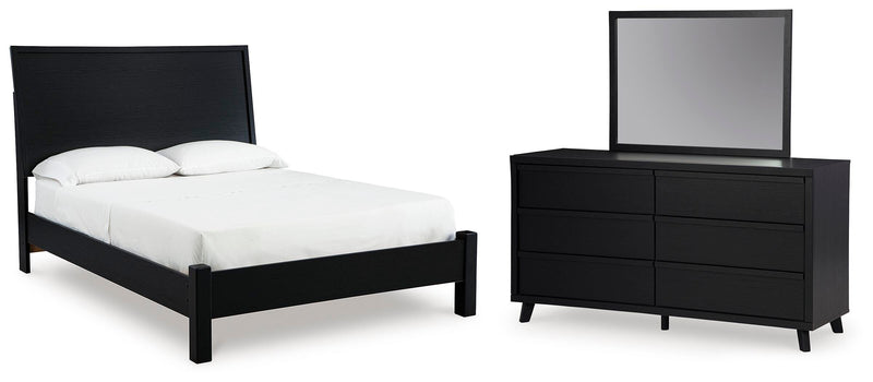 Danziar Queen Panel Bed, Dresser and Mirror