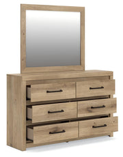 Brozmont Full Panel Bed, Dresser and Mirror
