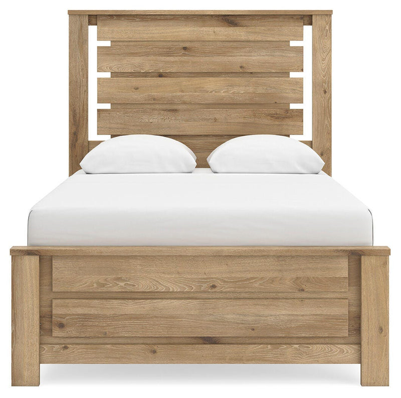 Brozmont Full Panel Bed, Dresser and Mirror