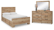 Hyanna Full Panel Bed with 2 Side Storage, Dresser and Mirror