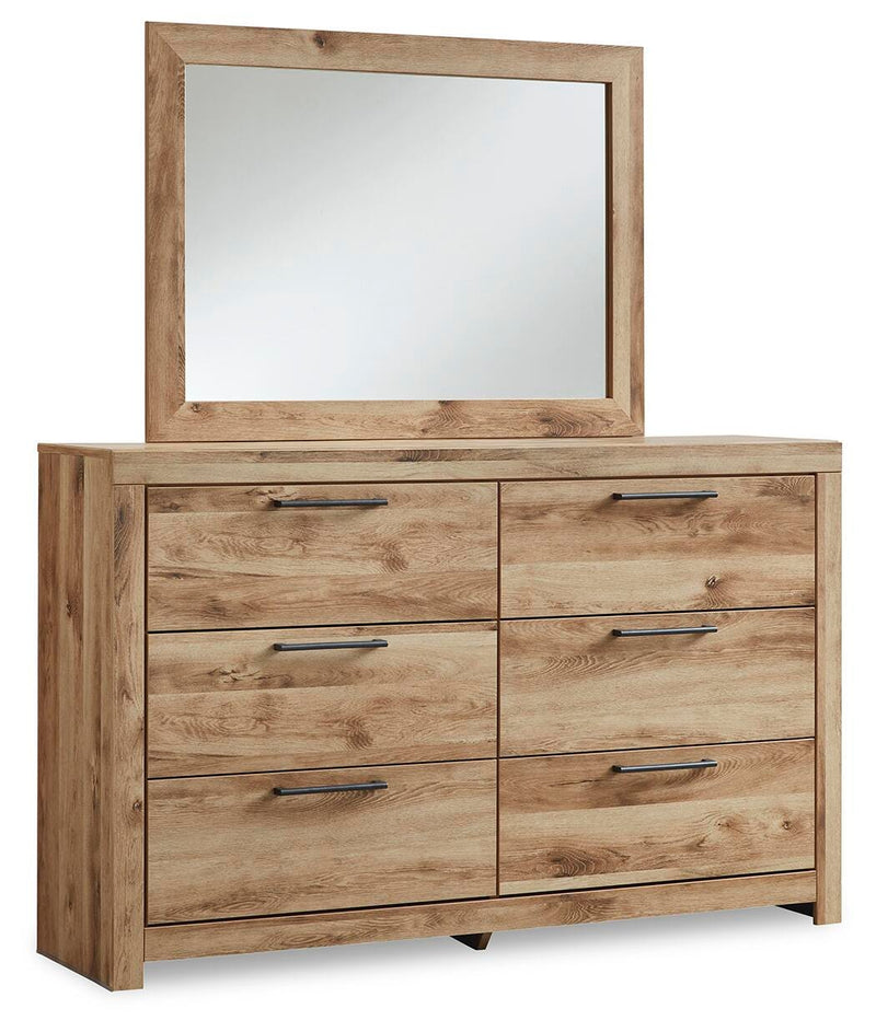 Hyanna Twin Panel Bed with 2 Side Storage, Dresser and Mirror
