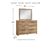 Hyanna Twin Panel Bed with 2 Side Storage, Dresser and Mirror