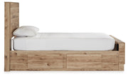 Hyanna Twin Panel Bed with 1 Side Storage, Dresser and Mirror