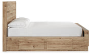 Hyanna Full Panel Bed with 2 Side Storage, Dresser and Mirror