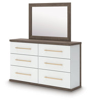 Kendanport King Upholstered Bed, Dresser, Mirror and Chest
