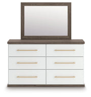 Kendanport King Upholstered Bed, Dresser, Mirror and Chest