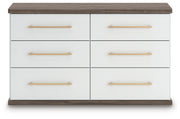 Kendanport Queen Upholstered Bed, Dresser and Nightstand