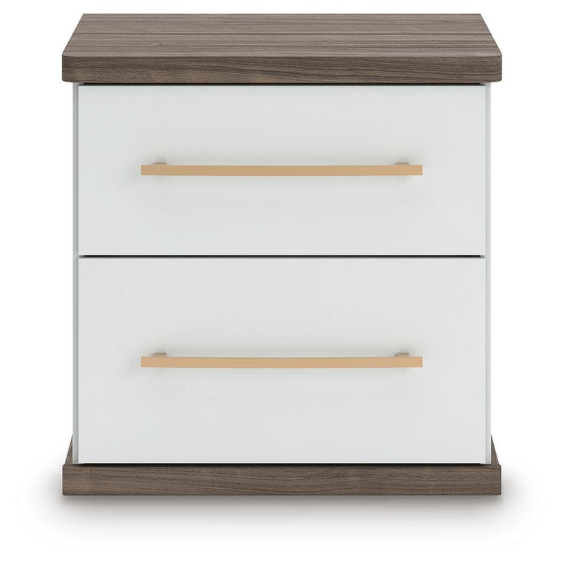 Kendanport Queen Upholstered Bed and 2 Nightstands
