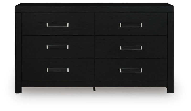 Maeling Queen Upholstered Panel Bed, Dresser and Nightstand