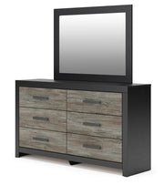 Broachmyn Queen Bookcase Panel Bed, Dresser, Mirror and Nightstand