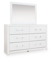 Maeling Twin Upholstered Panel Bed, Dresser and Mirror