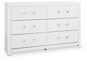 Maeling Queen Upholstered Panel Bed, Dresser and Nightstand