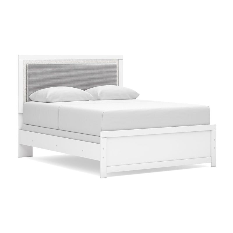 Maeling Queen Upholstered Panel Bed, Dresser and Nightstand