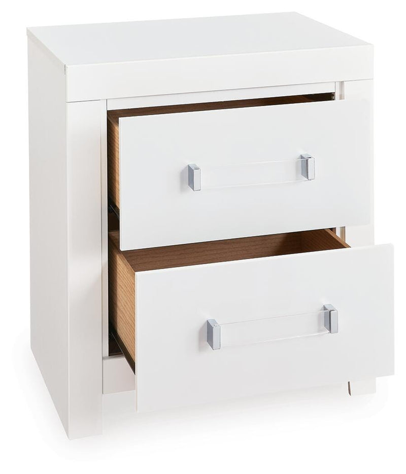 Maeling Queen Upholstered Panel Bed, Dresser and Nightstand