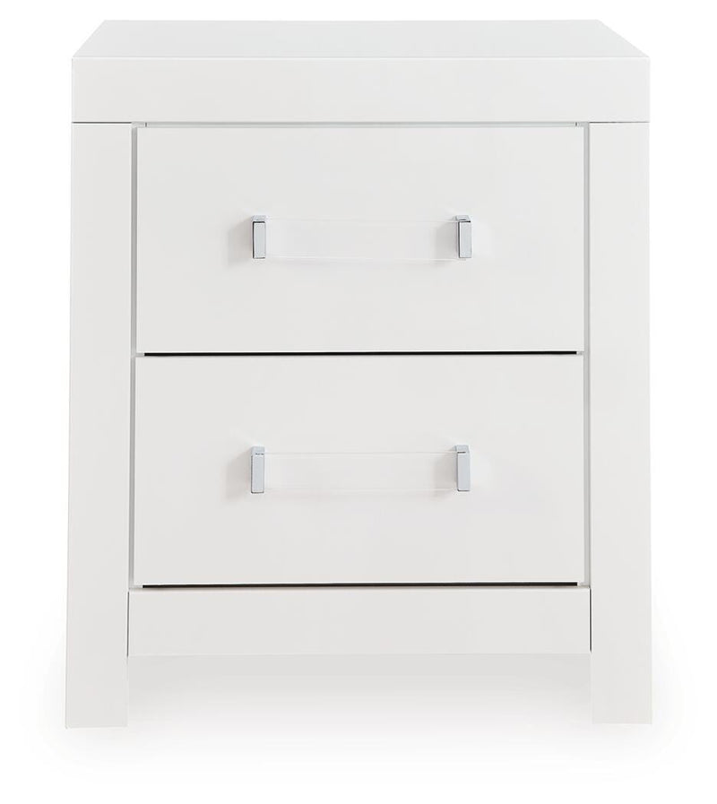 Maeling Queen Upholstered Panel Bed, Dresser and Nightstand