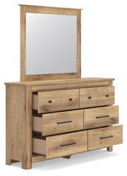 Makidern King Panel Bed, Dresser, Mirror and 2 Nightstands
