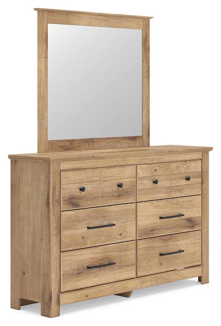 Makidern King Panel Bed, Dresser, Mirror and 2 Nightstands