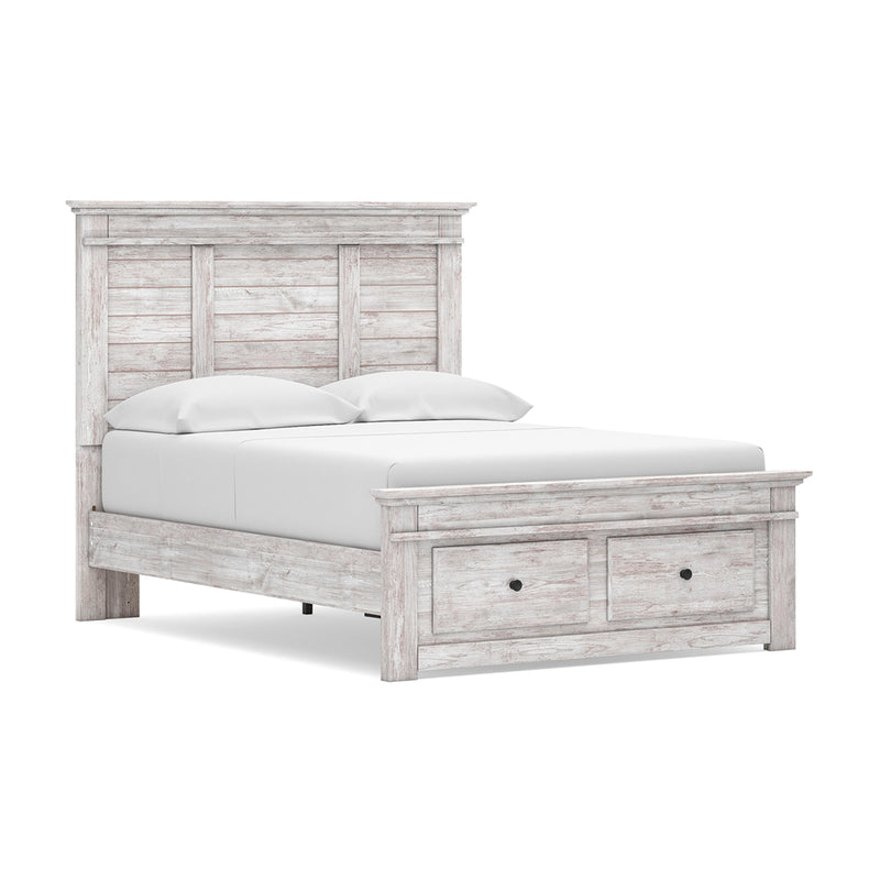 Makidern Full Panel Storage Bed, Dresser and Mirror