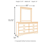 Huey Vineyard Twin Sleigh Headboard, Dresser and Mirror