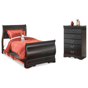 Huey Vineyard Twin Sleigh Bed and Chest