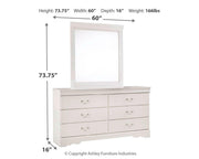 Anarasia Full Sleigh Headboard, Dresser and Mirror