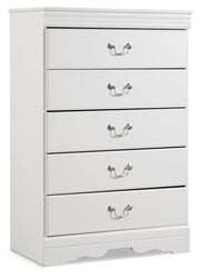 Anarasia Twin Sleigh Bed, Dresser, Mirror and Chest