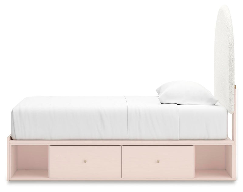 Wistenpine Twin Upholstered Panel Bed with Storage
