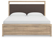 Kinlanni King Upholstered Panel Bed, Dresser, Mirror and Nightstand