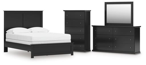 Maribel Full Panel Bed, Dresser, Mirror and Chest
