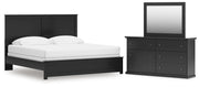 Maribel King Panel Bed with Dresser and Mirror