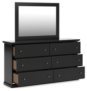 Maribel Queen Panel Bed with Dresser, Mirror and 2 Nightstands