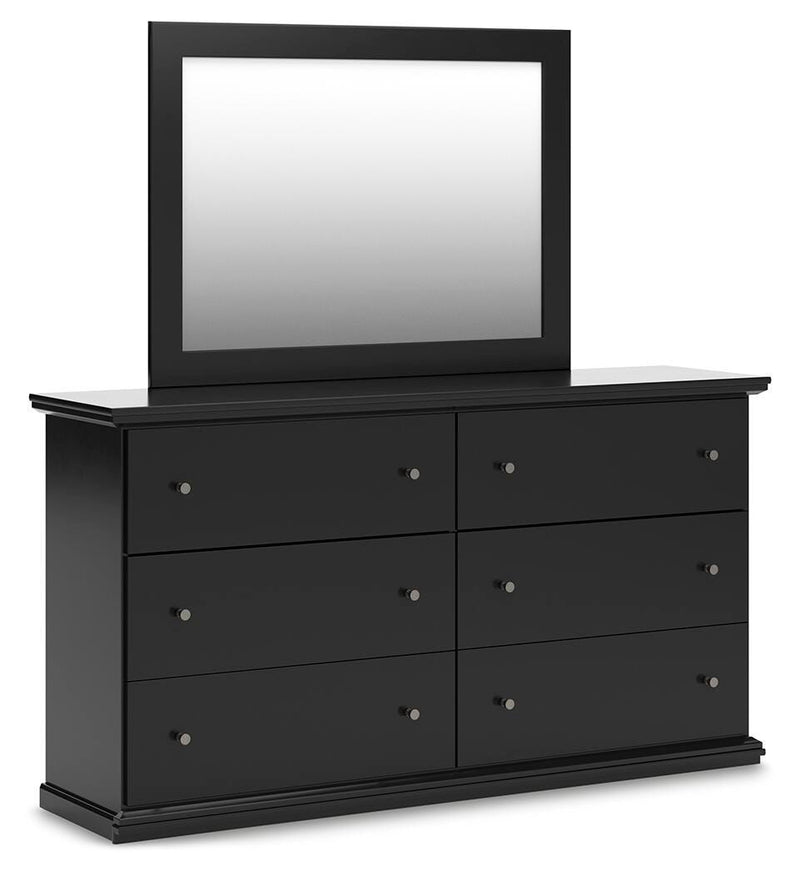 Maribel King Panel Bed with Dresser and Mirror
