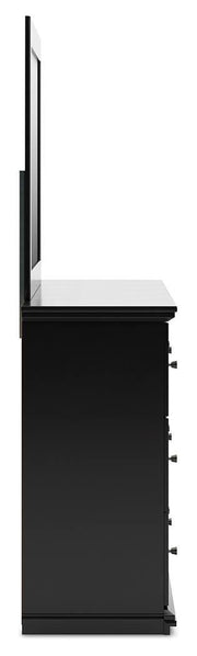 Maribel Queen Panel Bed with Dresser and Mirror
