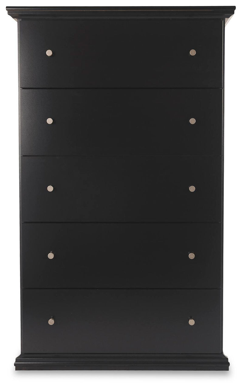 Maribel King Panel Bed, Dresser, Mirror, Chest, and 2 Nightstands