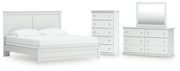 Bostwick Shoals King Panel Bed, Dresser, Mirror and Chest
