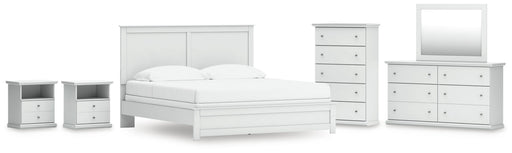 Bostwick Shoals King Panel Bed, Dresser, Mirror, Chest and 2 Nightstands