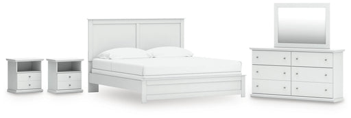 Bostwick Shoals King Panel Bed, Dresser, Mirror and 2 Nightstands