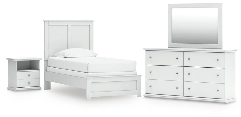 Bostwick Shoals Twin Panel Bed, Dresser, Mirror and Nightstand
