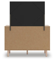 Arloster Twin Upholstered Panel Bed, Dresser and Mirror