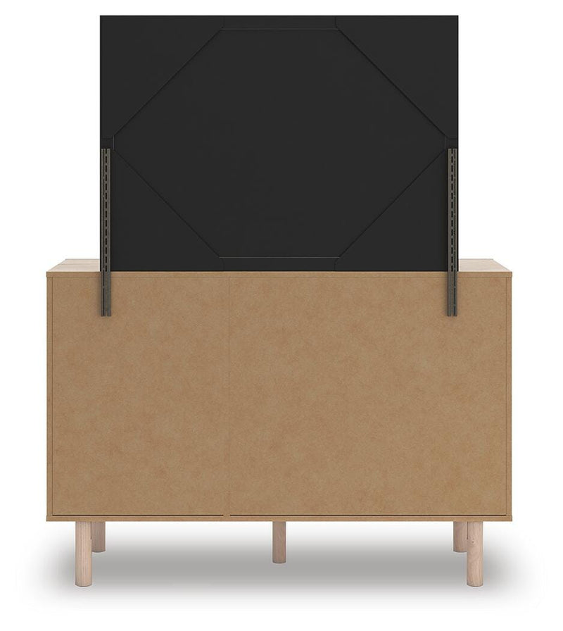 Arloster Full Upholstered Panel Bed, Dresser and Mirror