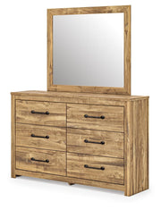 Maystonna Queen Crossbuck Panel Bed, Dresser, Mirror and Nightstand