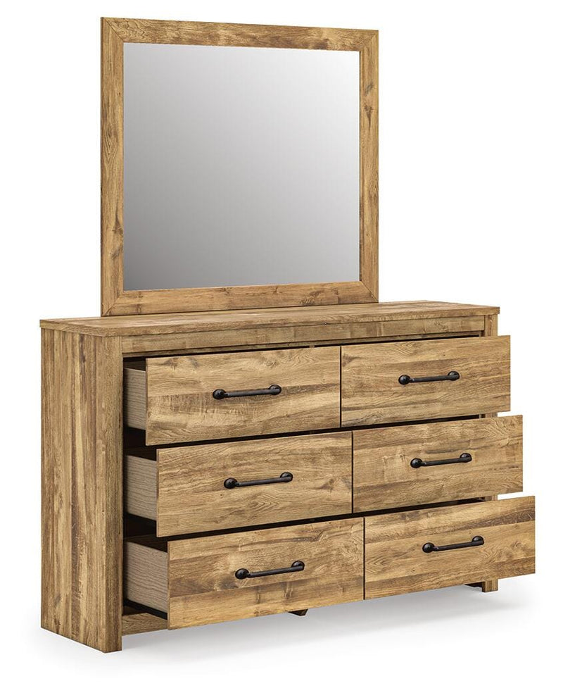 Maystonna Queen Crossbuck Panel Bed, Dresser, Mirror and Nightstand
