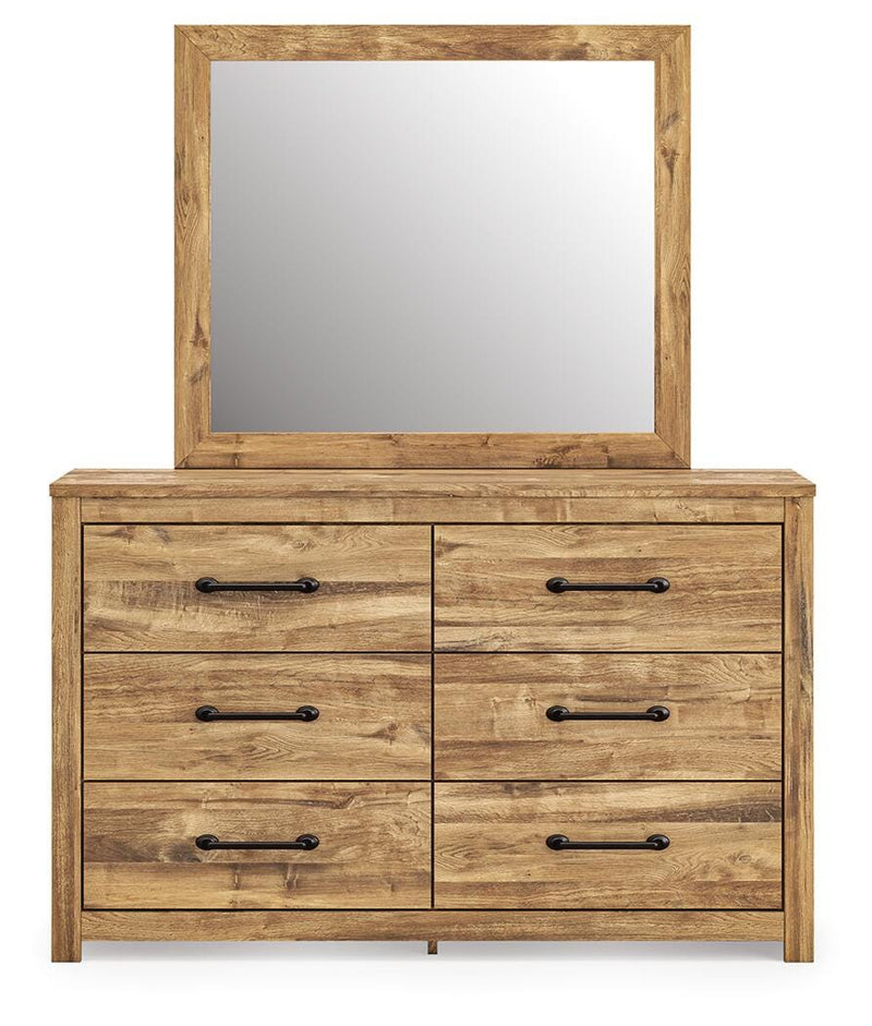 Maystonna Queen Crossbuck Panel Bed, Dresser and Mirror