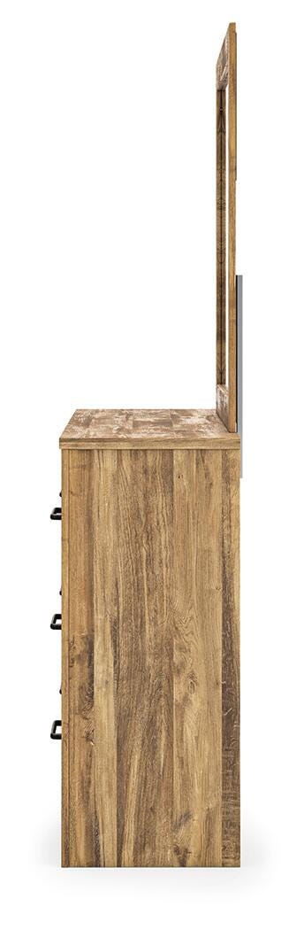 Maystonna Queen Panel Bed, Dresser and Mirror